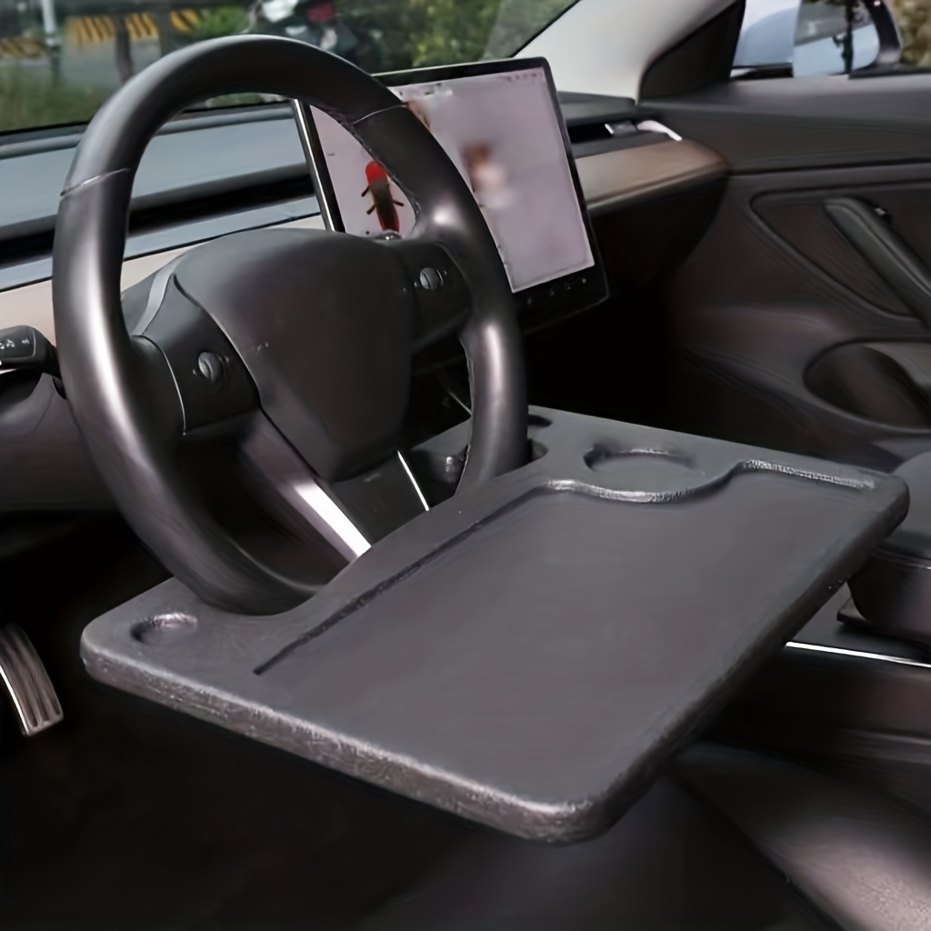 Laptop Stand Portable - 車用トレイ ポータブルカーラップトップコンピューターデスクスタンド 食事用/仕事用 車のハンドル用ダイニングテーブル ほとんどの車に対応 ブラケット付きドリンクトレイボード