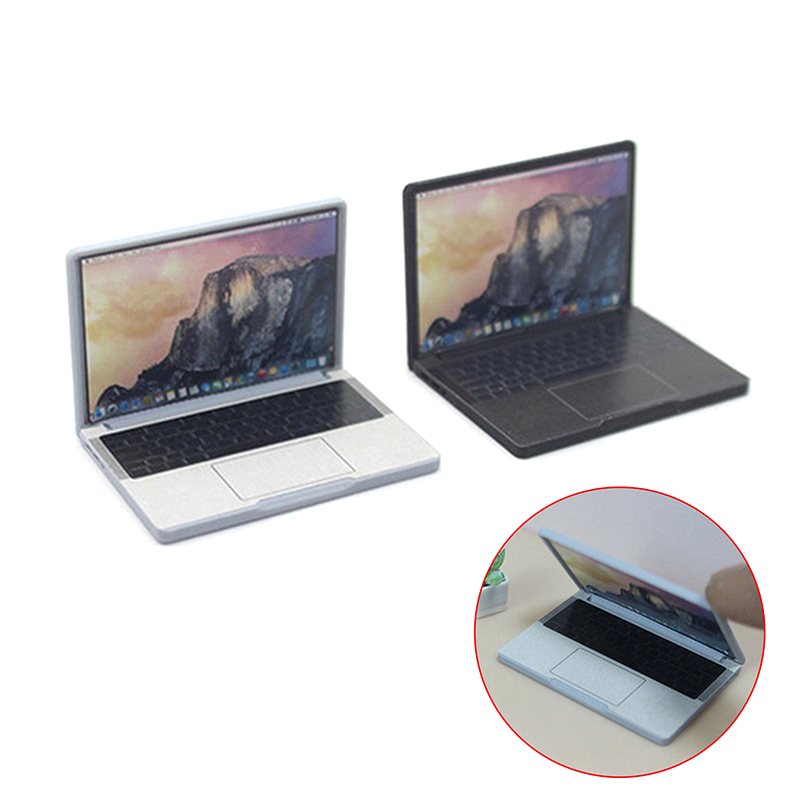 Laptop Accessories Diy - かわいいシミュレーション1:12ミニラップトップコンピュータードールハウスミニチュア合金工芸品ドールハウス装飾用ドールハウスDIYアクセサリー