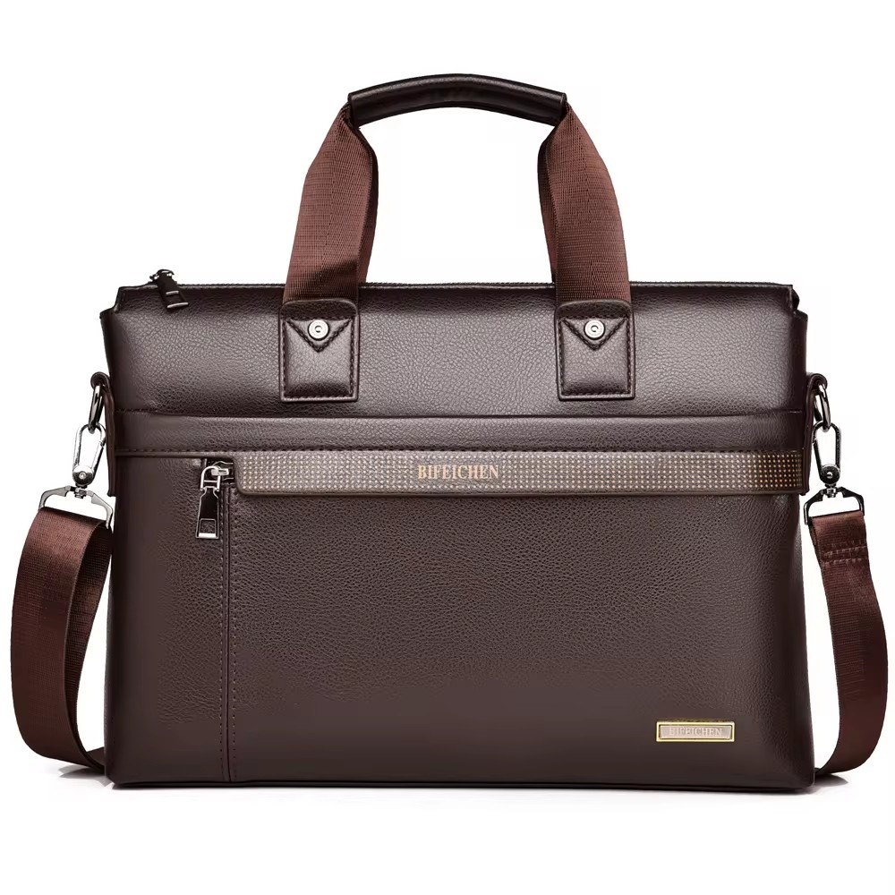 Laptop Accessories Box - 2026 新しい男性ブリーフケース高品質ビジネス有名ブランド PU レザーショルダーメッセンジャーバッグオフィスハンドバッグ A4 ドキュメントラップトップバッグ