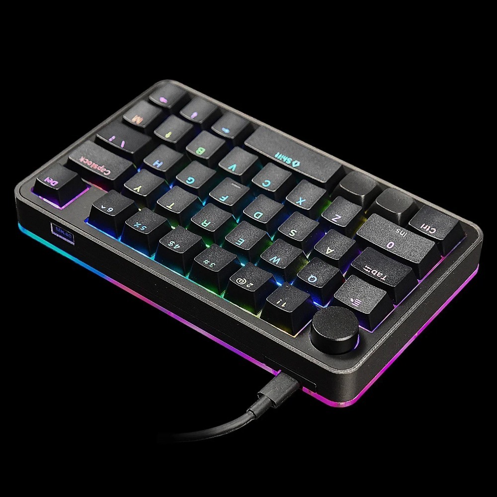 Laptop Accessories To Have - MK40 メカニカルキーボード左手有線ゲーミングキーボードタブレット用マクロプログラミング RGB カスタマイズされたノブ 38 キー