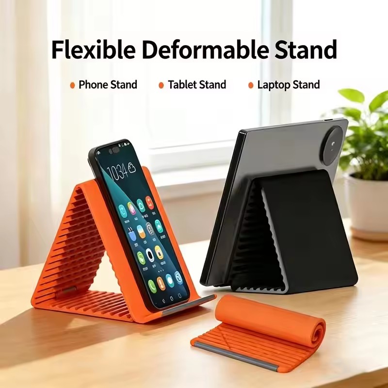 Laptop Accessories Distributor - 怠惰な携帯電話スタンドシリコンデスクトップタブレットラップトップホルダークリエイティブフレキシブル折りたたみ式変形スタンドトラベルアクセサリー