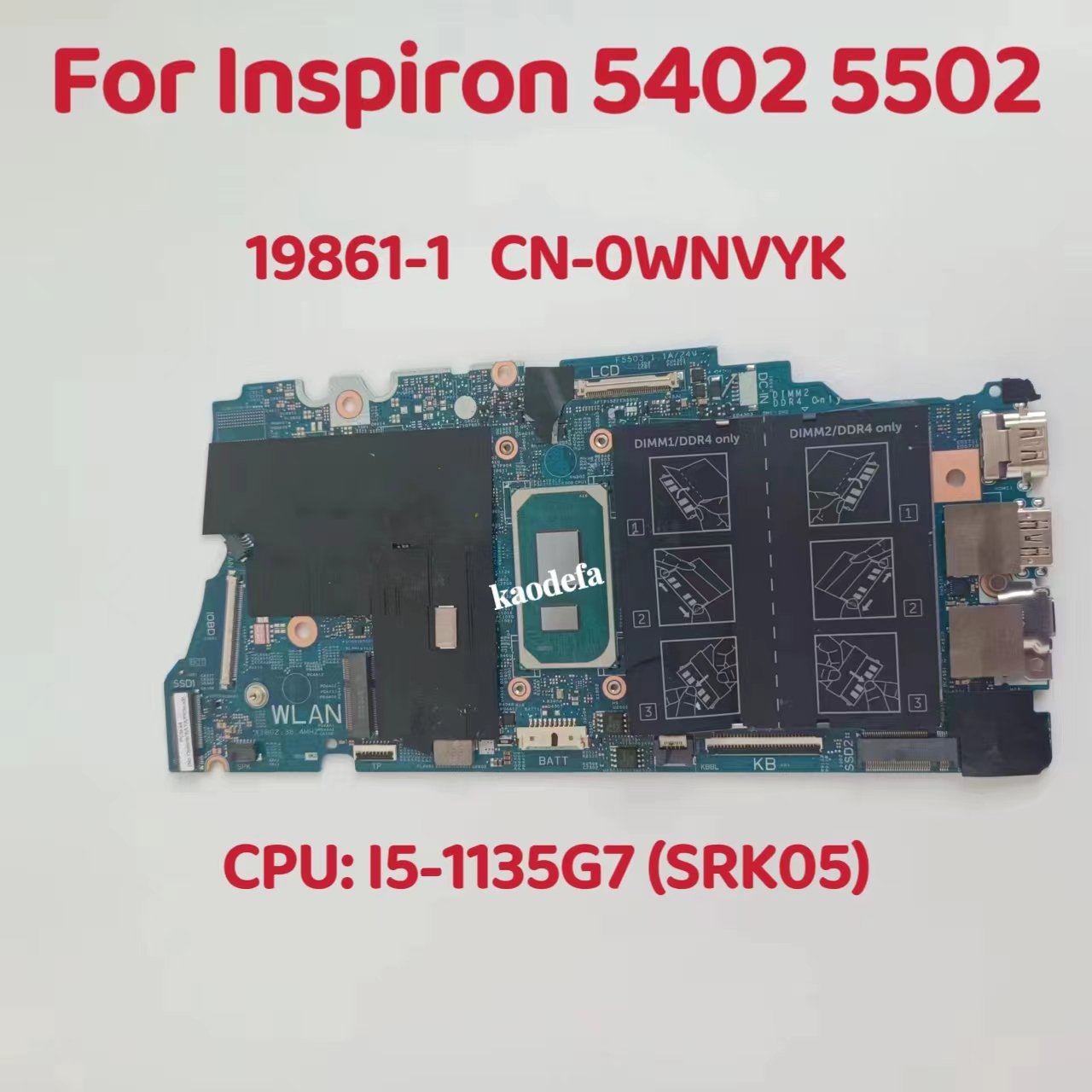 Intel Cpu Core I7 - Dell用ノートブックマザーボード,Dell Inspiron 5402 5502,cpu I3-1115G4, I5-1135G7,