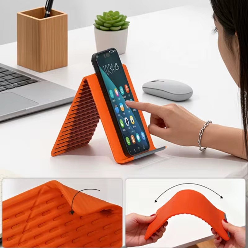 Laptop Stand Portable - 柔軟で折りたたみ可能なシリコン製スマホホルダー、ポータブルで角度調整可能な多機能デスクトップスタンド、ノートパソコン、タブレット、自宅、オフィス用