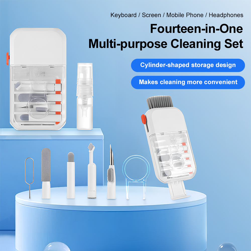 Laptop Accessories Cleaning Kit - 14-in-1デジタルデバイスクリーニングキット多目的クリーナーツールセット（メカニカルキーボード、携帯電話、Bluetoothイヤホン、ラップトップスクリーン用）