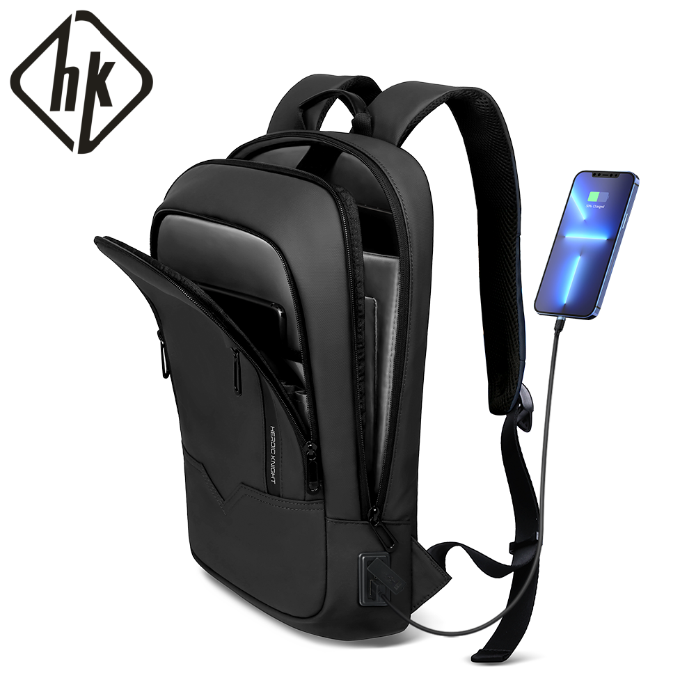 Laptop Accessories Box - HK スリムビジネスバックパック メンズ 17.3インチ ノートパソコンバッグ USBポート付き