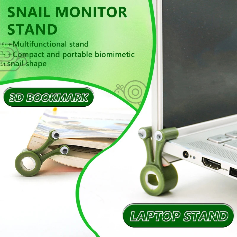 Laptop Stand Portable - 2個入り多機能収納ラック、カタツムリ型モニタースタンド、ノートパソコン冷却スタンド、ブックフリッピングスタンド、コンパクトでポータブル