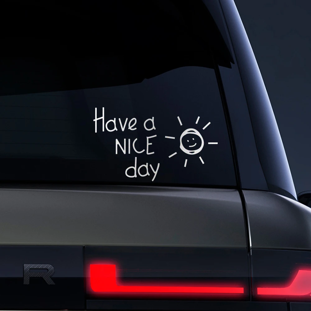 Laptop Accessories To Have - Have A Nice Day 反射車ステッカー防水ビニールデカール車の窓オートバイのラップトップ壁の装飾自動車アクセサリー