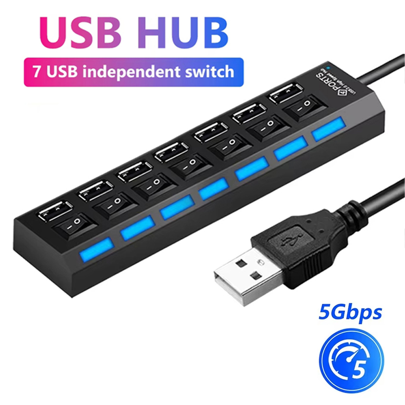 Laptop Accessories And Parts - 7 ポート USB 2.0 ハブスプリッターラップトップコンピュータアクセサリー用 LED