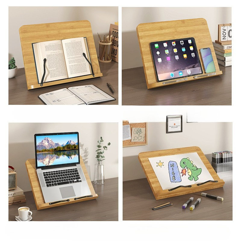 木製読書用ブックスタンド、多機能ラップトップサポート、8段階 - Laptop Accessories Distributor のレビューと価格