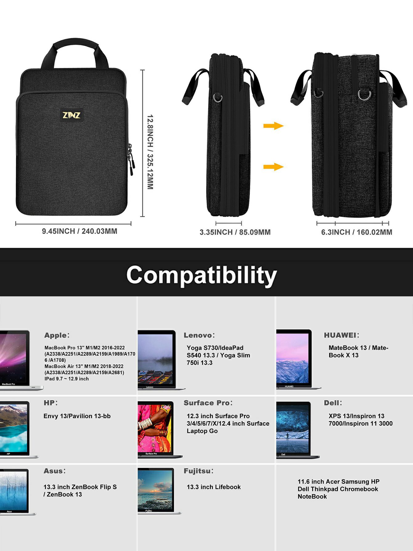 調節可能な容量とストラップ付きのラップトップショルダーバッグ - Laptop Accessories Box のレビューと価格