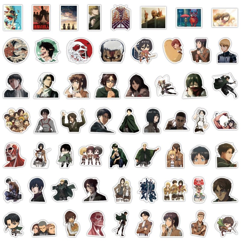 60枚入り 進撃の巨人 アニメステッカー かわいい 防水デカ - Laptop Accessories Diy のレビューと価格