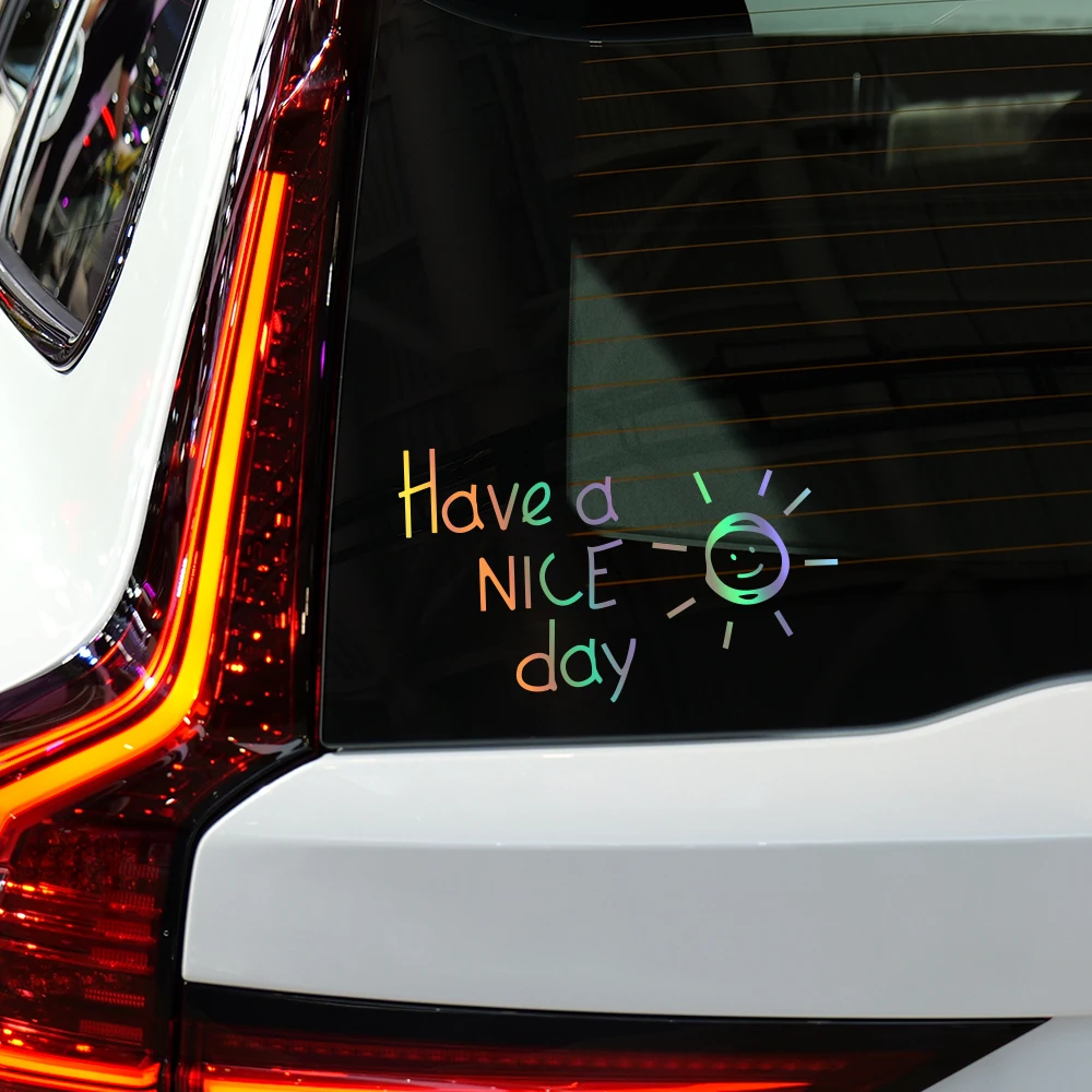 Have A Nice Day 反射車ステッカー防水ビニール - Laptop Accessories To Have のレビューと価格