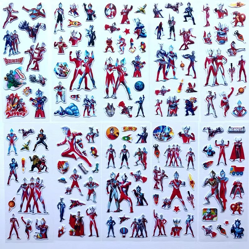10枚入り ウルトラマン 3D バブルステッカー - アニメ - Laptop Accessories Diy のレビューと価格