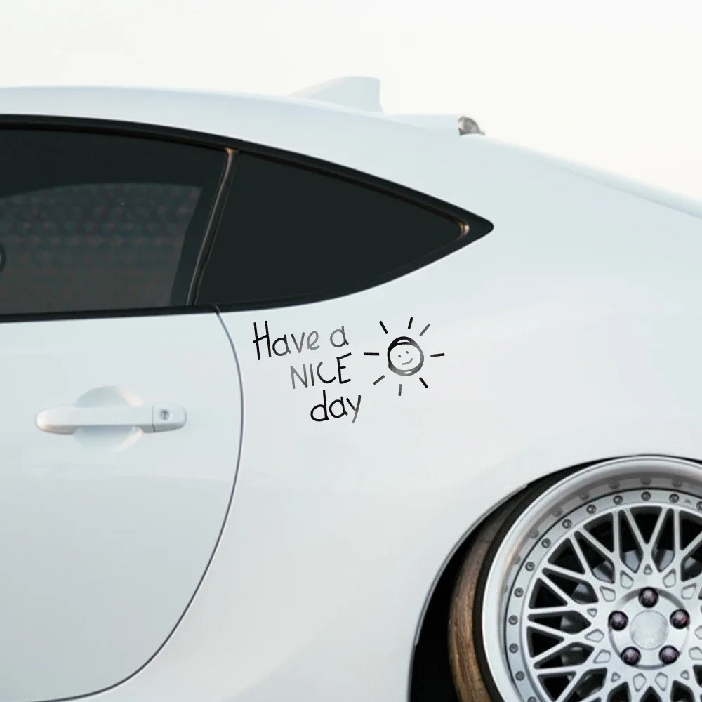 Have A Nice Day 反射カーステッカー 自動車用 - Laptop Accessories To Have のレビューと価格