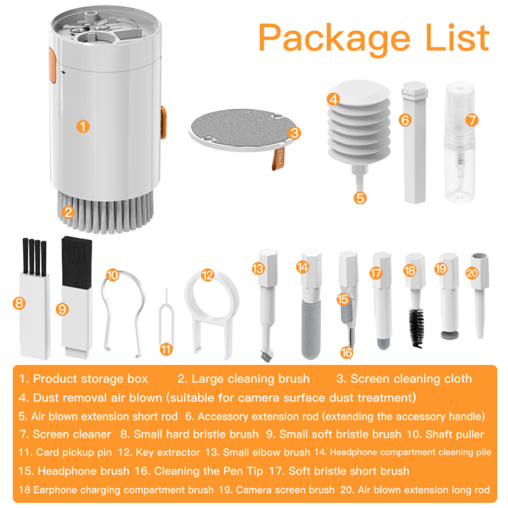 20 in 1多機能電子製品クリーニングツールキット、ノート - Laptop Accessories Cleaning Kit のレビューと価格