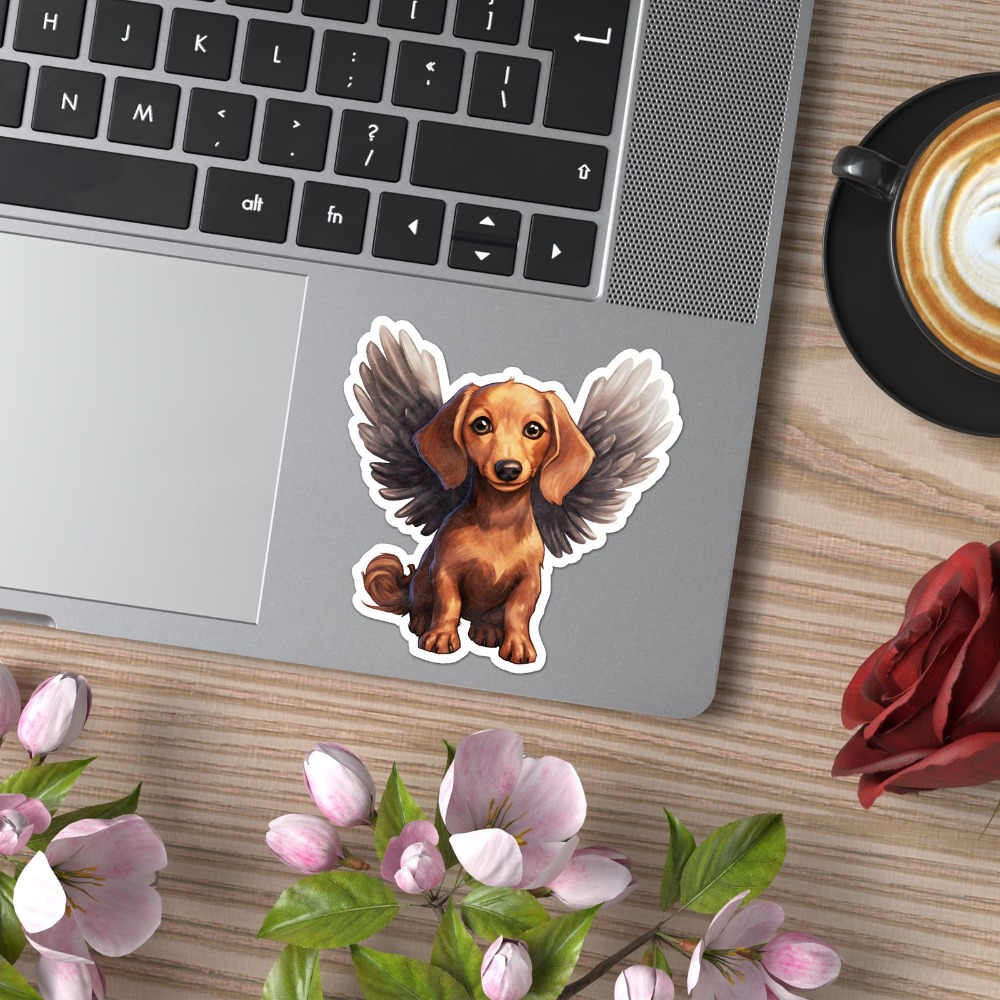 ダックスフントエンジェルビニール新しい必需品クラシックトラッ - Laptop Accessories To Have のレビューと価格